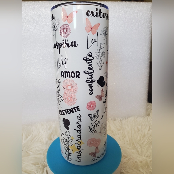 Daily Spanish Affirmations 20oz Hand Crafted Skinny Tumbler - Picture 7 of 7